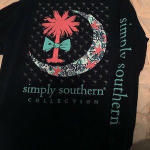 Hardly worn Simply Southern long-sleeve tee (navy)